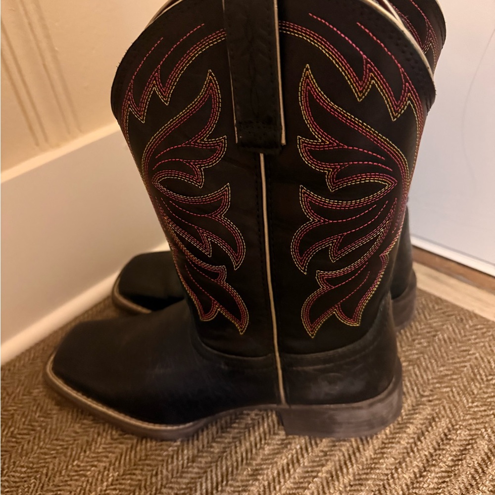 Ariat Black and Pink  Heeled Boots never worn
